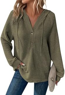 Women Waffle Knit Hoodie